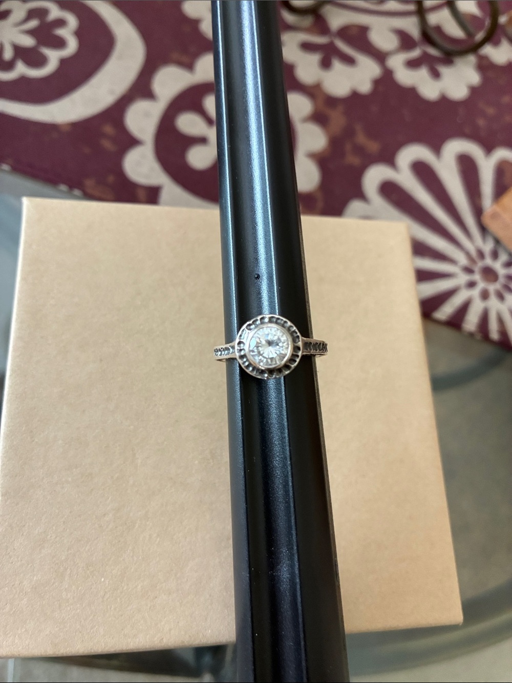 Silpada sterling, silver, and cubic zirconia ring. Size 6. R2076